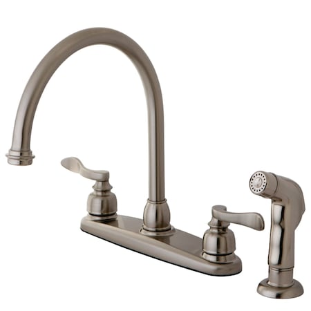 Kingston Brass KB8798NFLSP NuWave French Centerset Kitchen Faucet, Brushed Nickel KB8798NFLSP